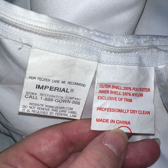 Signature Womens Wedding Dress Gown Beaded Bridal White Sheer Long Train - Picture 12 of 13